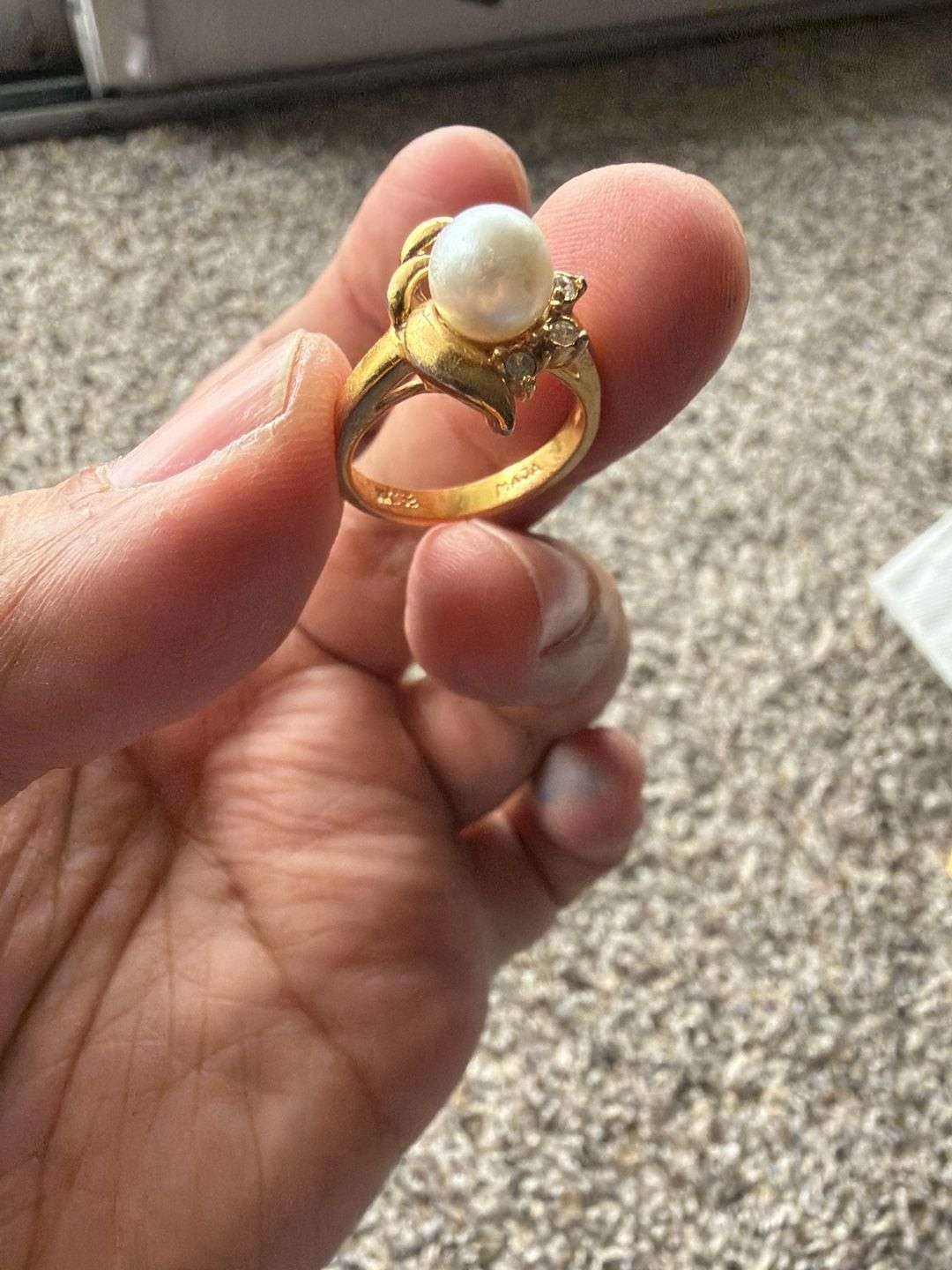Vintage Gold Ring, 8K Gold, Cabochon – Israel sz 7.5