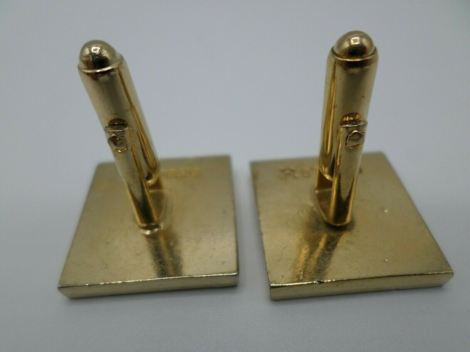 Paul Revere Gold Tone Cuff Links Square Black Background Matte