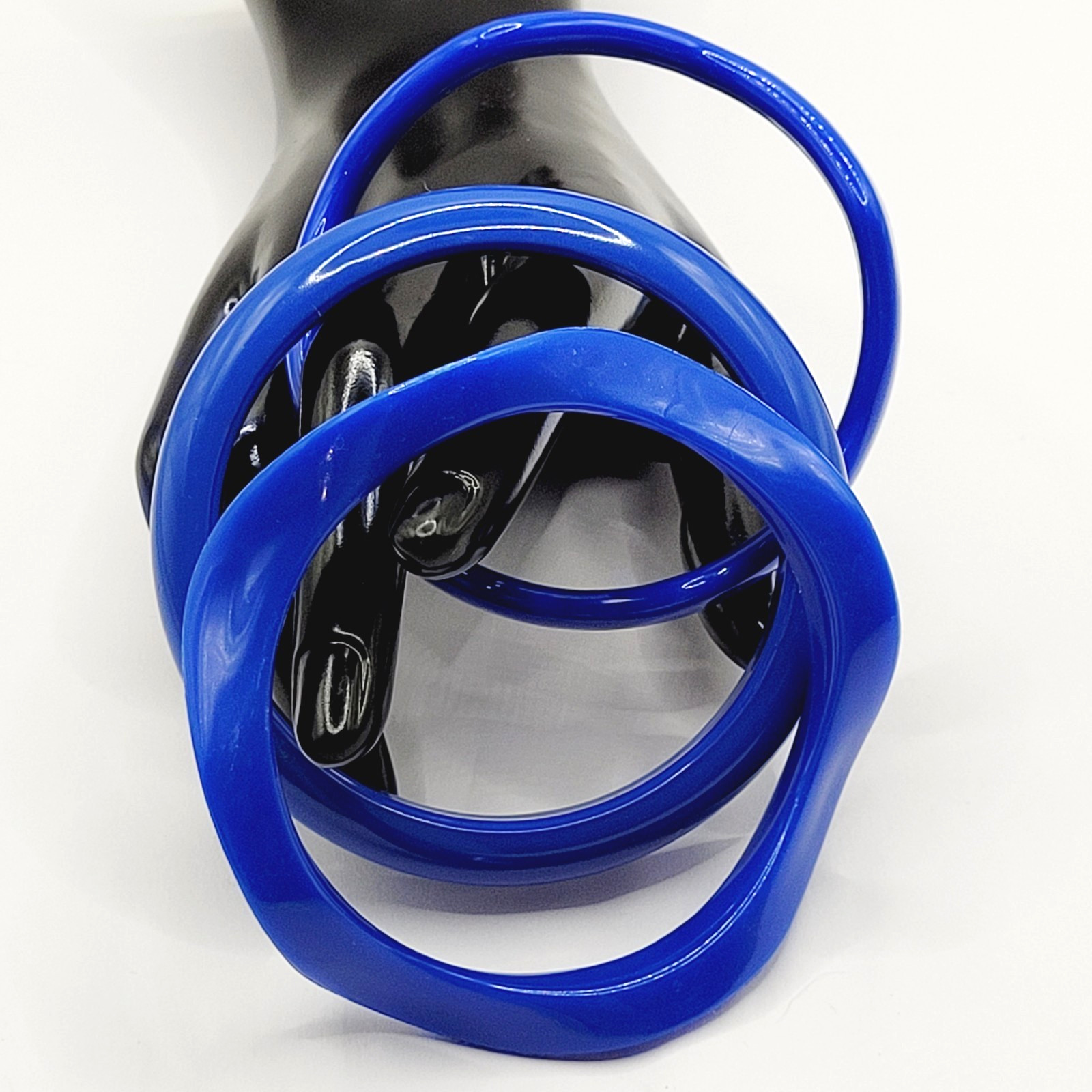 3 Blue Color Different Shape Size Bangle Bracelet Retro Style Vintage 1980s
