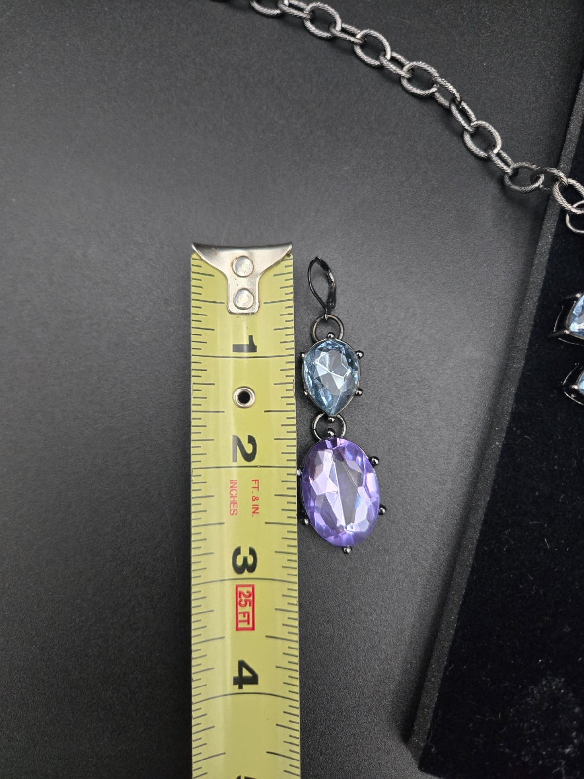 Stunning Blue Purple Faceted Necklace & Earrings Real Collectibles by Adrienne