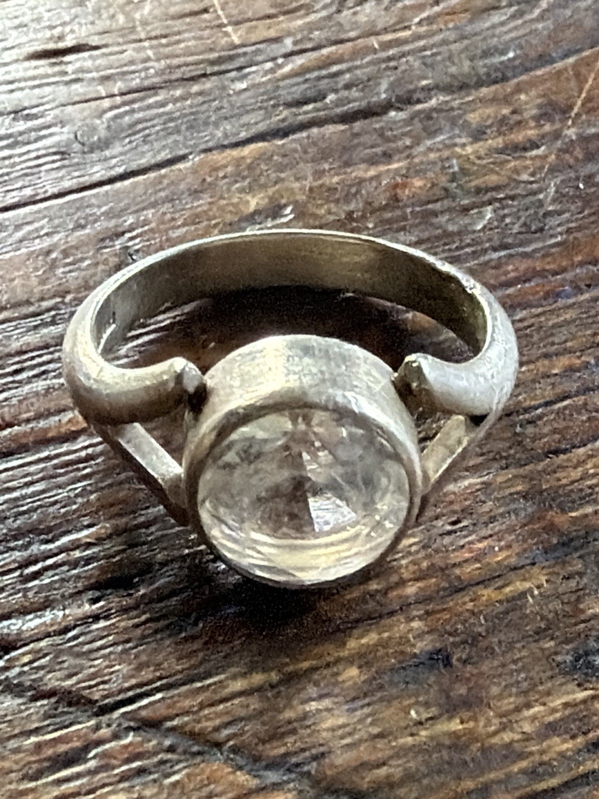 N.E From Vintage Denmark 925S Sterling Silver Modernist Ring Rock Crystal 4