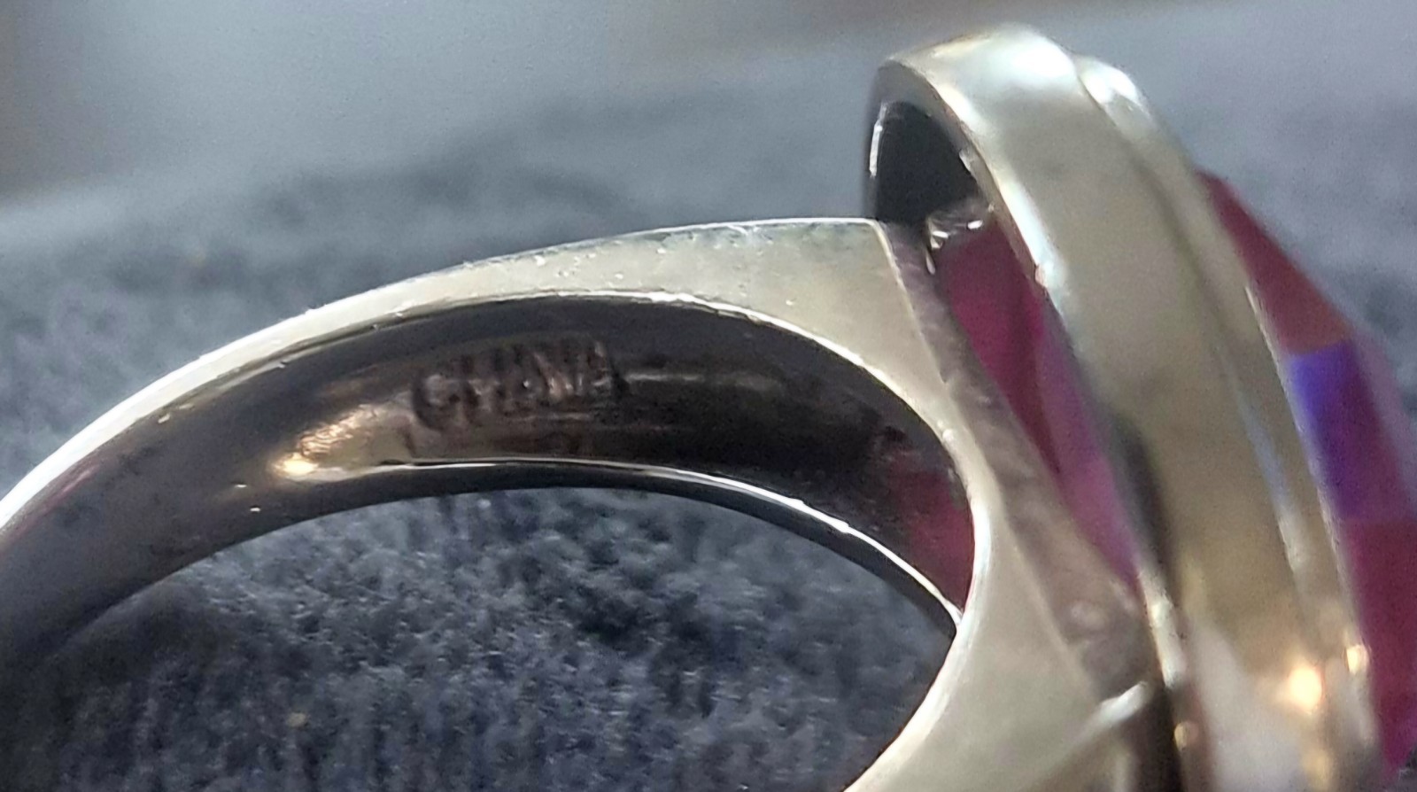 Hsn Ross Simons Sterling Silver Pink CZ Bezel Solitaire Statement Ring Size 8.25