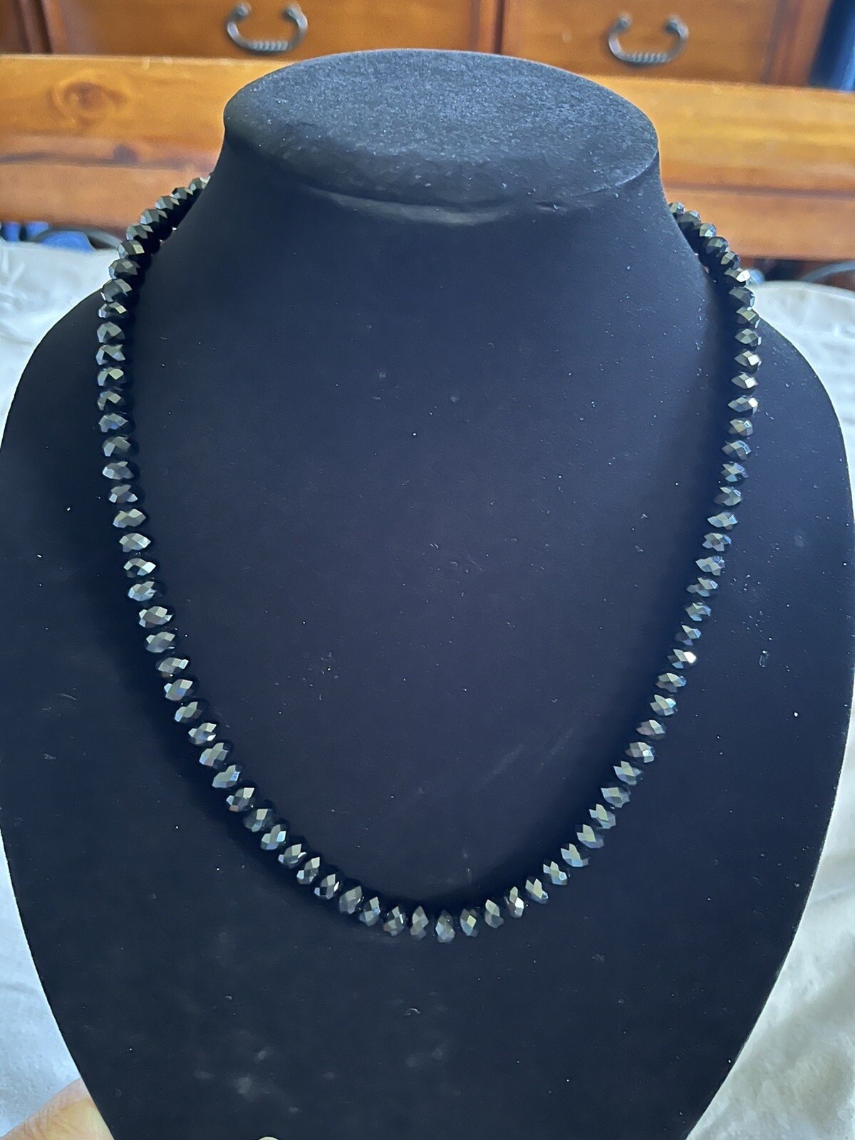 Black Bead Necklace Costume Jewelry Beads Heavy can be for a gift Fashion 21”