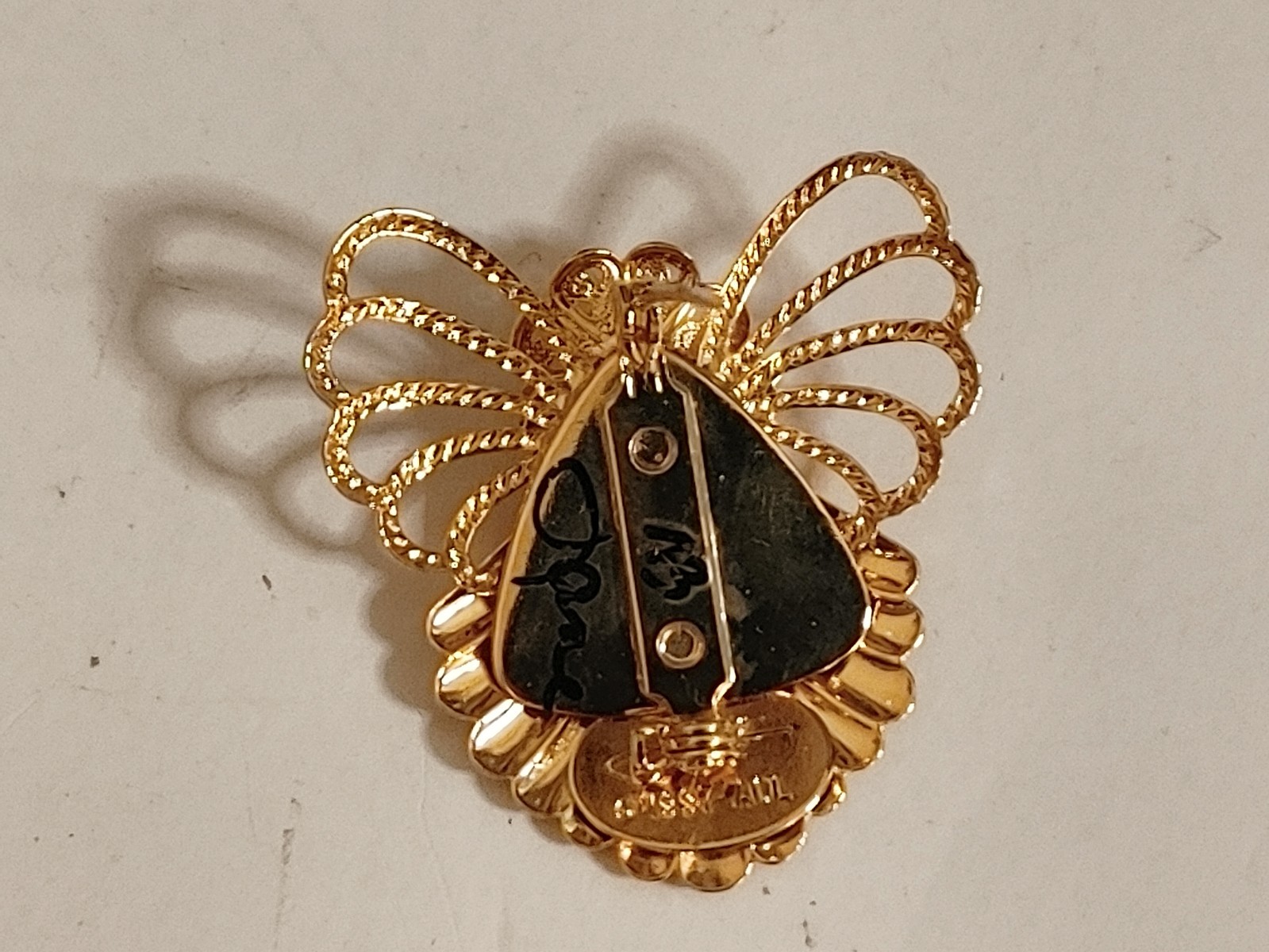 3 Vintage Angel Jane Davis Brooch Pins AOL Rhinestones Silver Gold Tone Brooches
