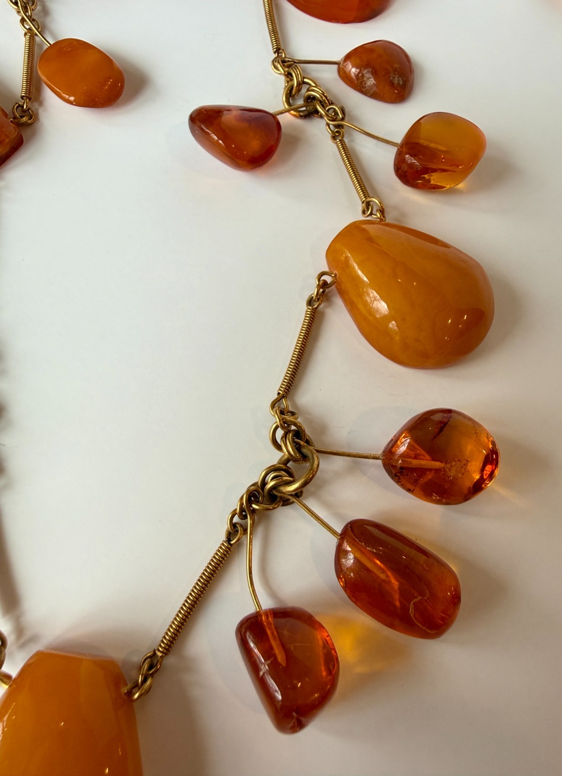 GORG Vintage Natural Egg Yolk Honey Cognac Baltic Amber Necklace 28″ EXC COND