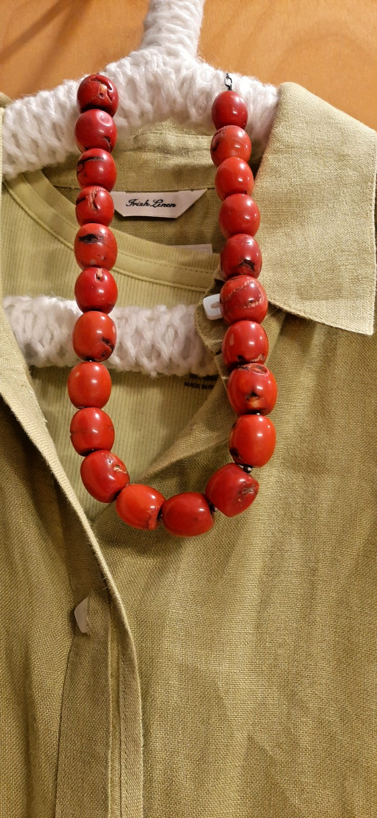 Vintage, Red Chunky Coral Necklace