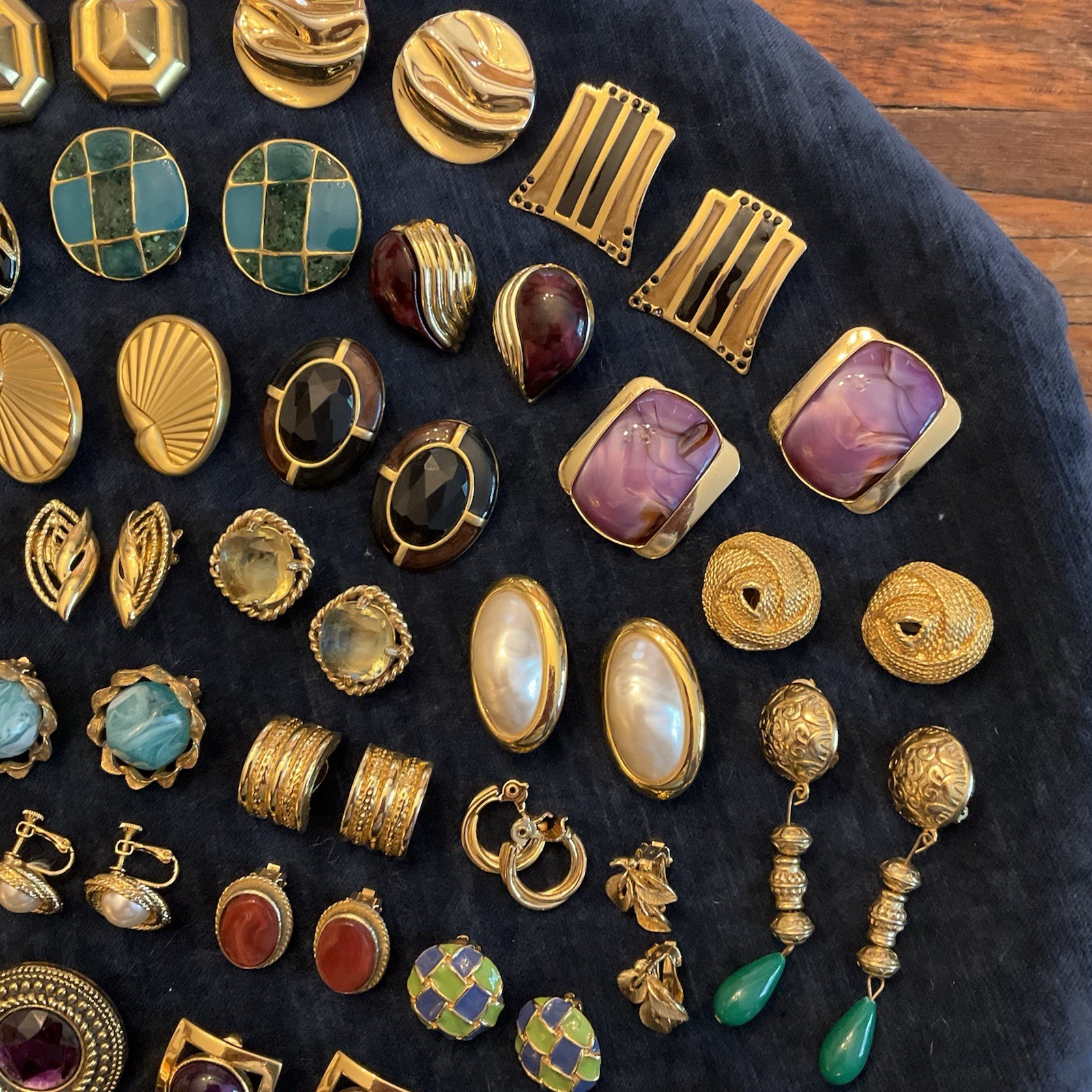 HUGE Lot Vintage Clip On Screw back Earrings TRIFARI Sarah Cov Gay Boyer Coro