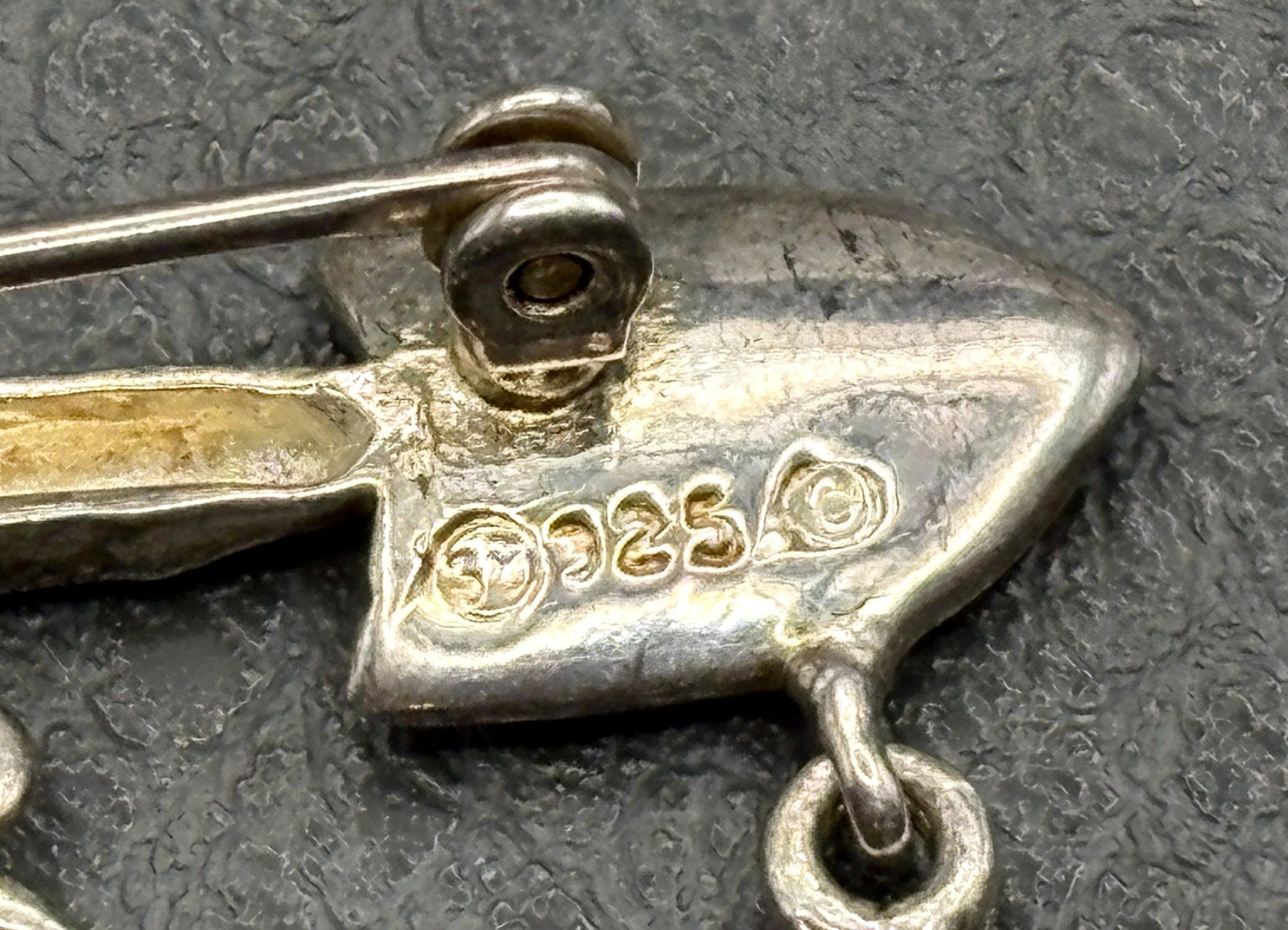 VTG Sterling Silver Garden Tool LADYBUG SHOVEL Sunflower Dangle Charm Brooch