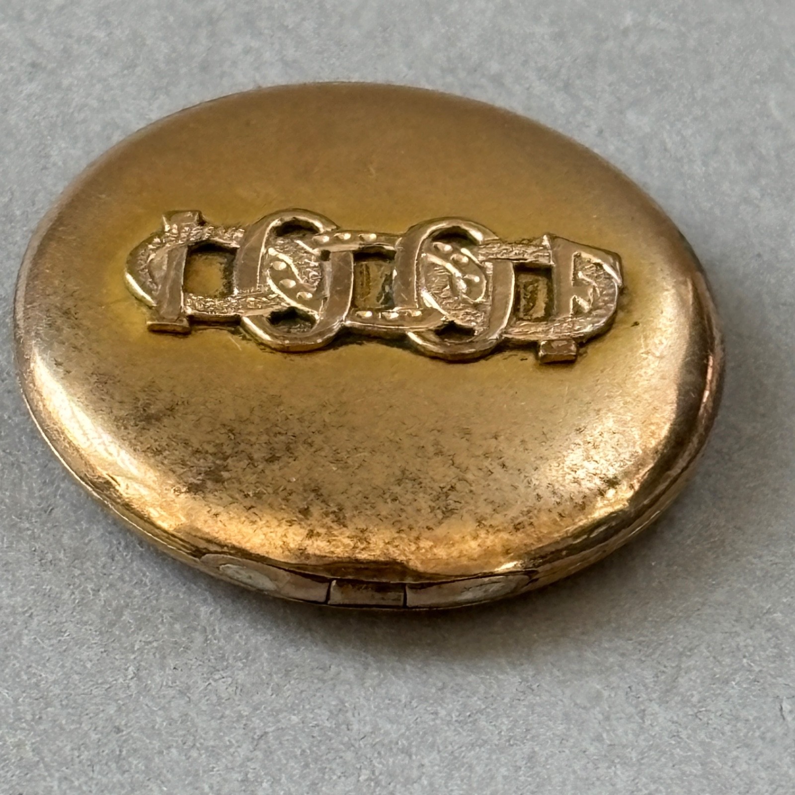 Antique W&SB Odd Fellows IOOF Gold Filled Locket Watch Fob Pendant MISSING BAIL