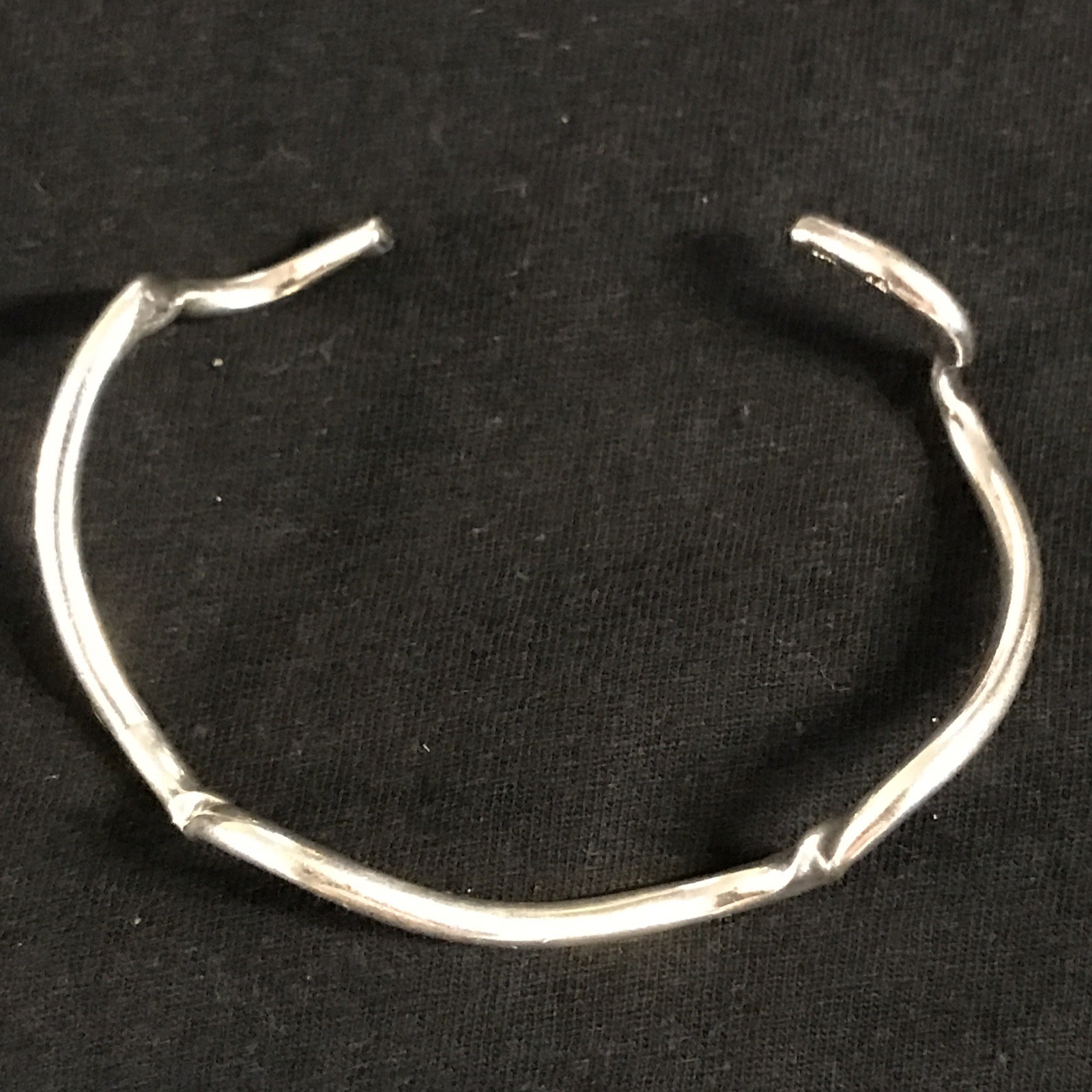 VTG Sterling Silver 925 SU Wave Cuff Bracelet Hallmarked Signed