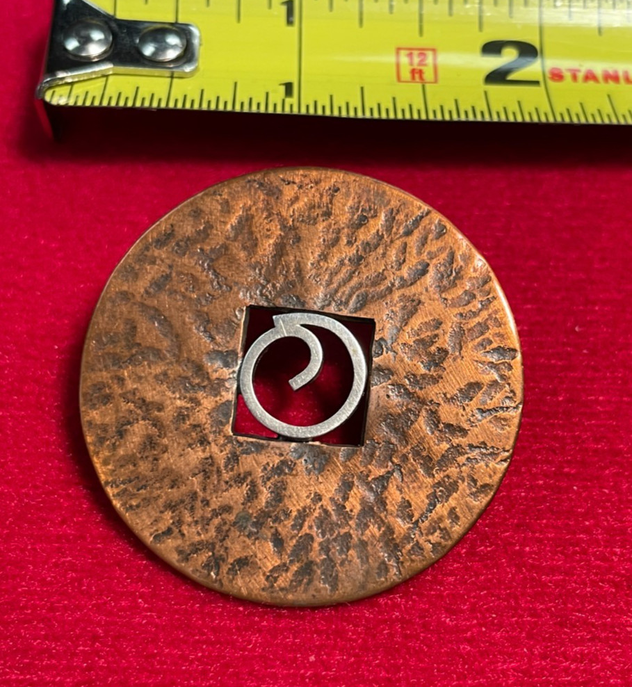 Lot of 2 Vintage Mid-Century Modernist Artisan Brooches – Includes “NERD”