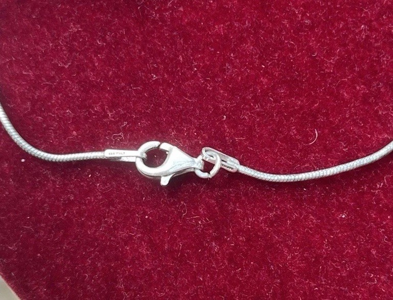 VTG Sterling Silver Spiral Swirl Wave Pendant Necklace Round 925 Snake Chain 20”