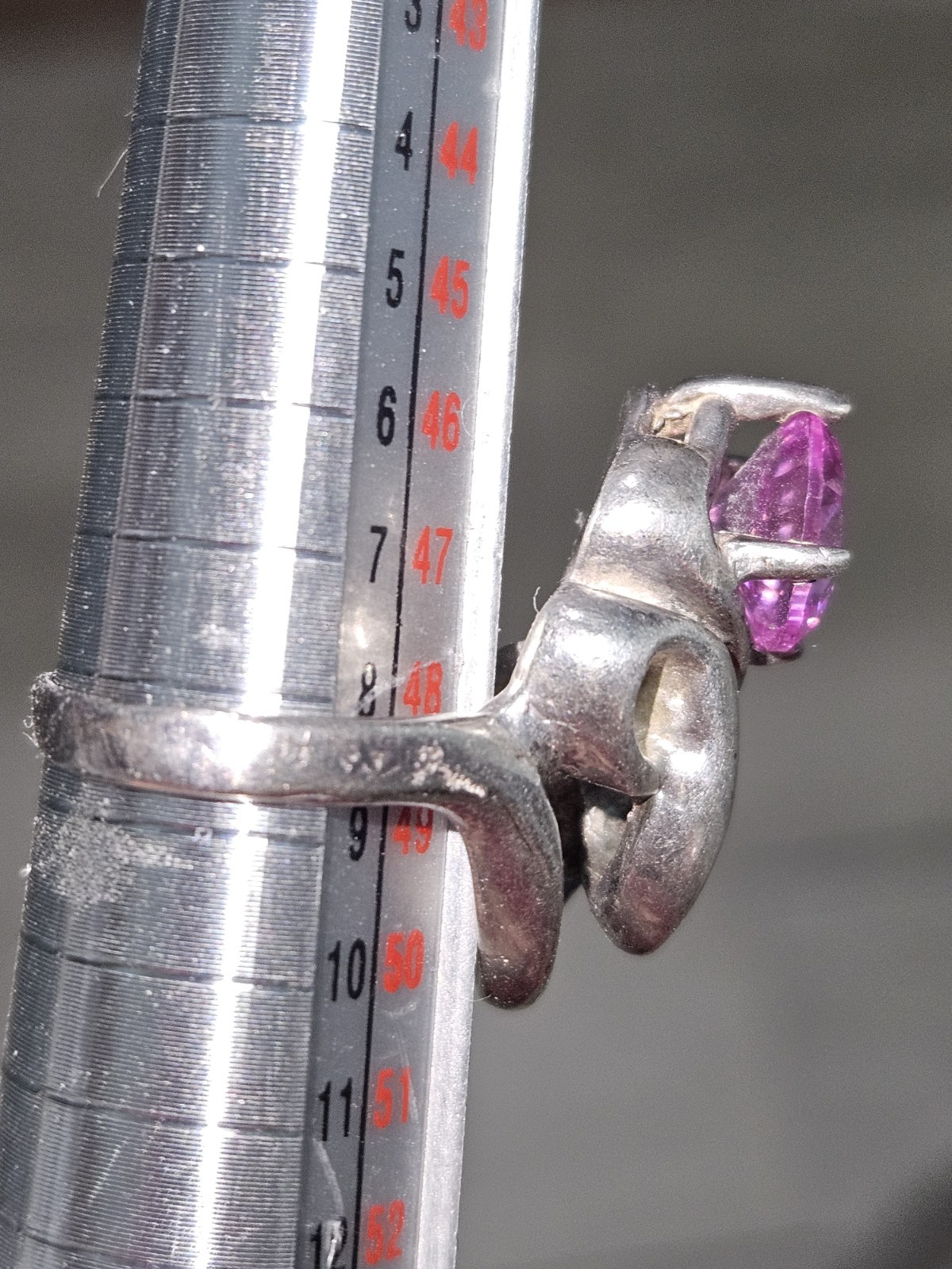 Beatiful & Vintage, Pink CZ 925 Silver Ring 8.2 g Sz 4.75