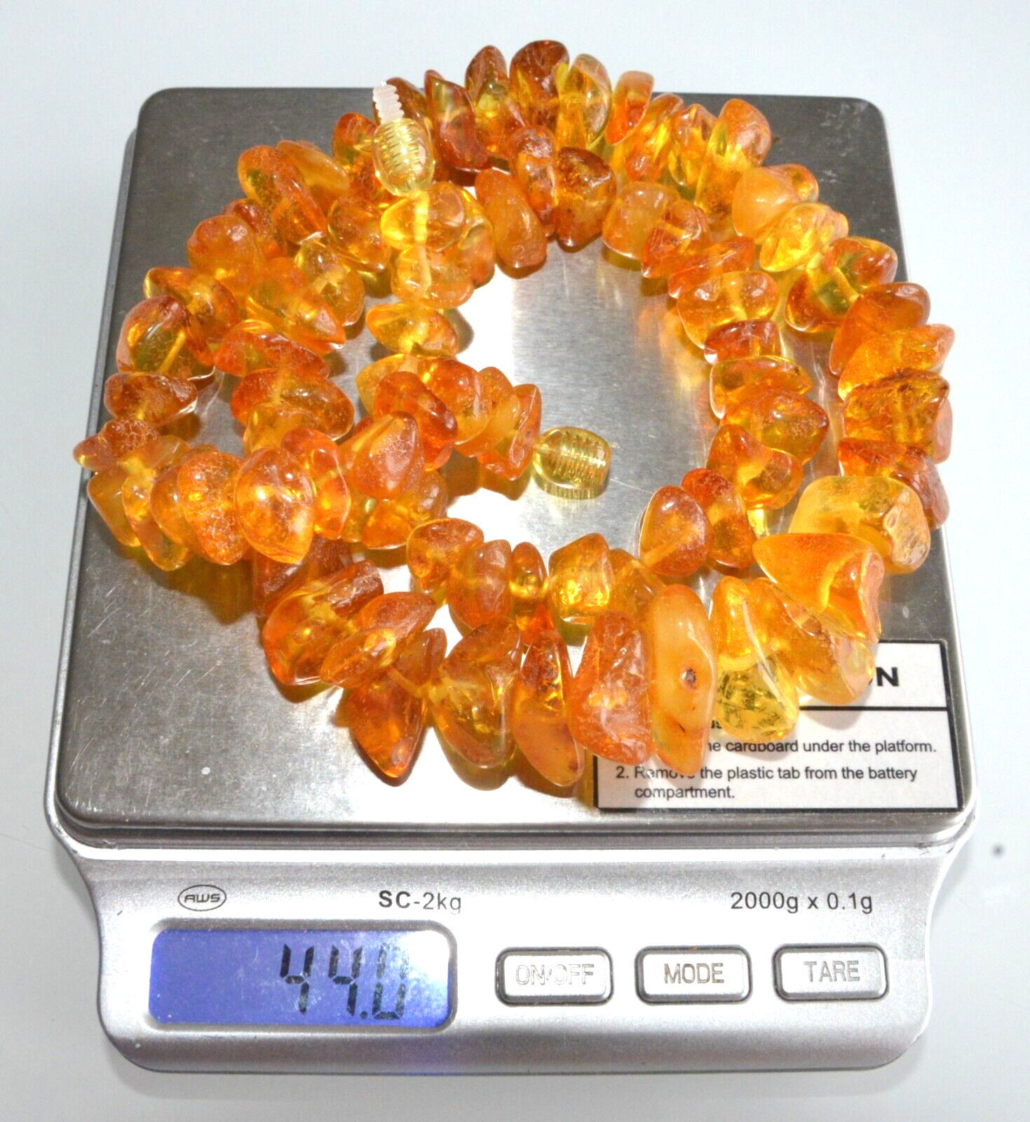 44gr RUSSIAN SOVIET BALTIC AMBER BEAD NECKLACE 琥珀 BRACELET STONE PENDANT EARRING