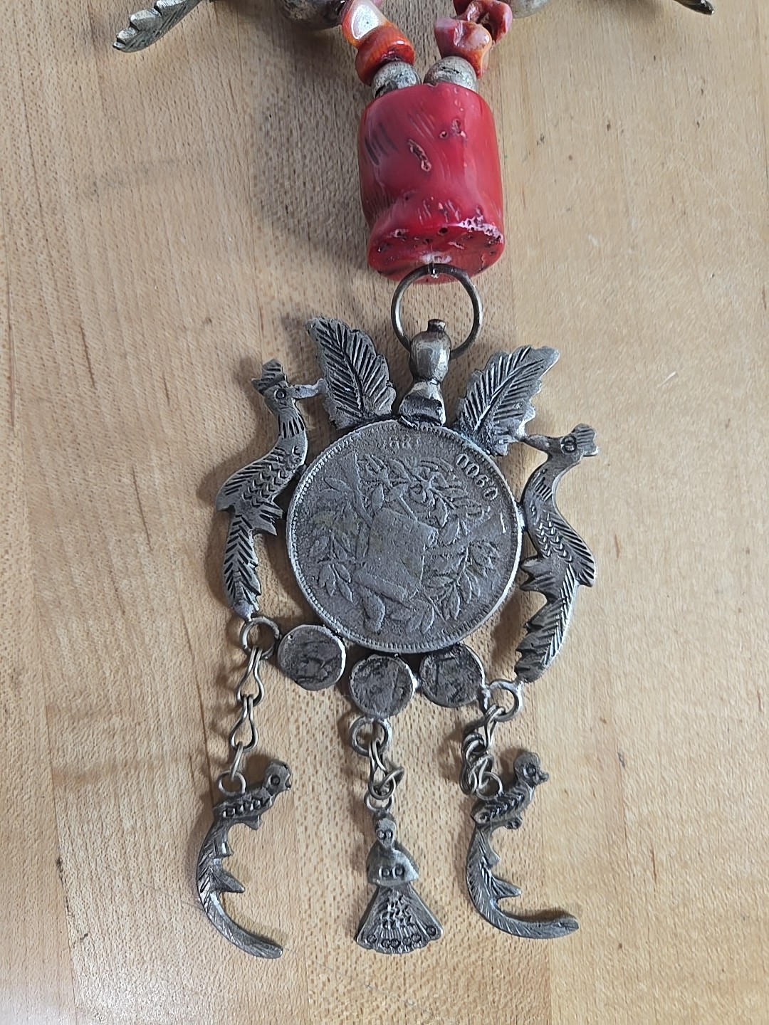 Vintage Guatemalan Chacal Necklace With 1894 Coin