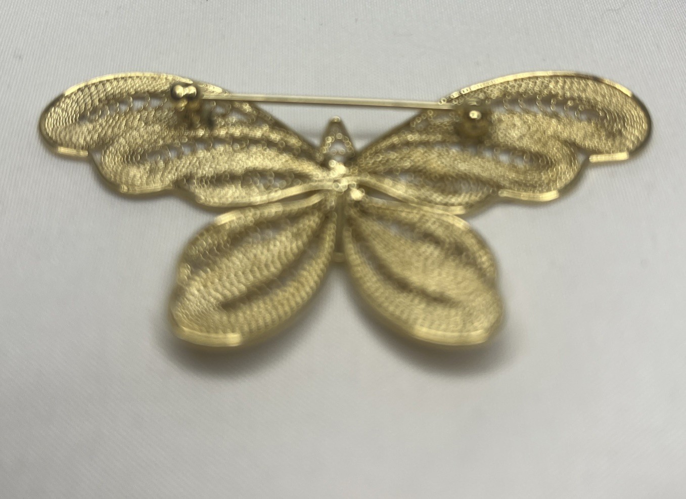 Vintage Butterfly Bug Filigree 2.5 inches GoldTone Fashion Brooch Pin ~Nice~