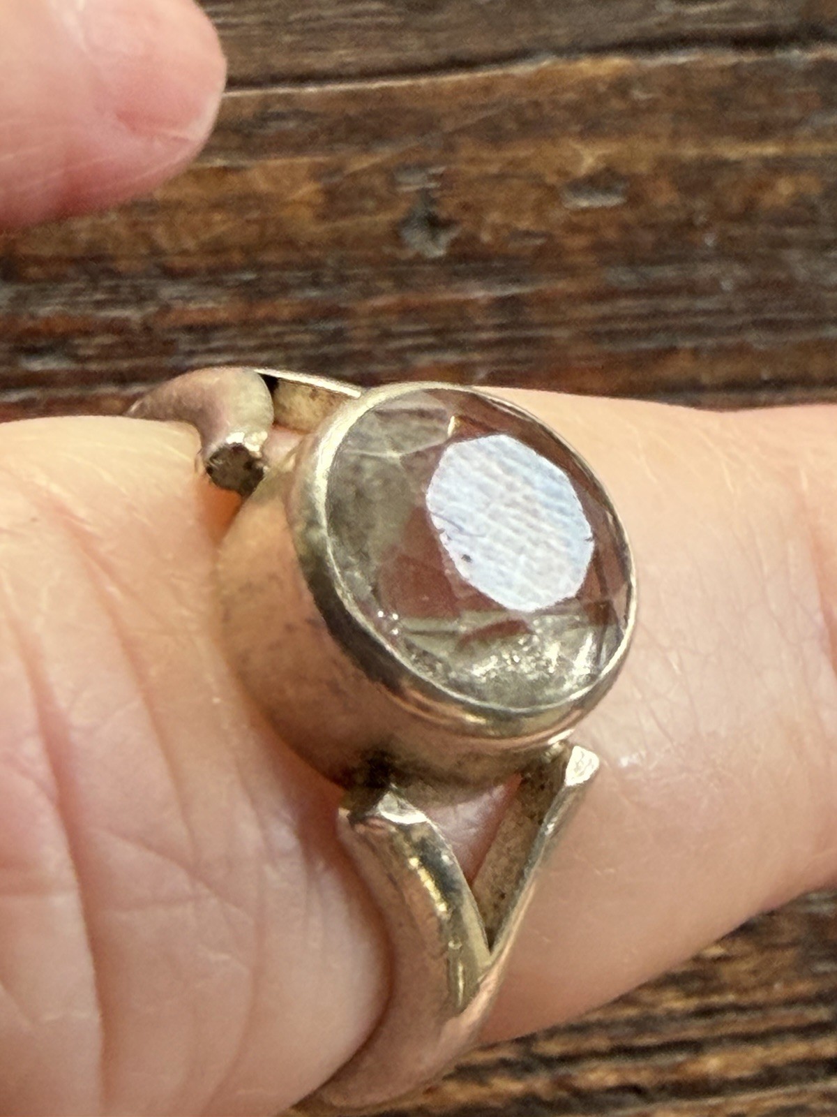 N.E From Vintage Denmark 925S Sterling Silver Modernist Ring Rock Crystal 4