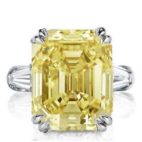 5.80 Ct Canary Diamond Art Deco Antique Vintage Wedding Ring 925 Sterling Silver
