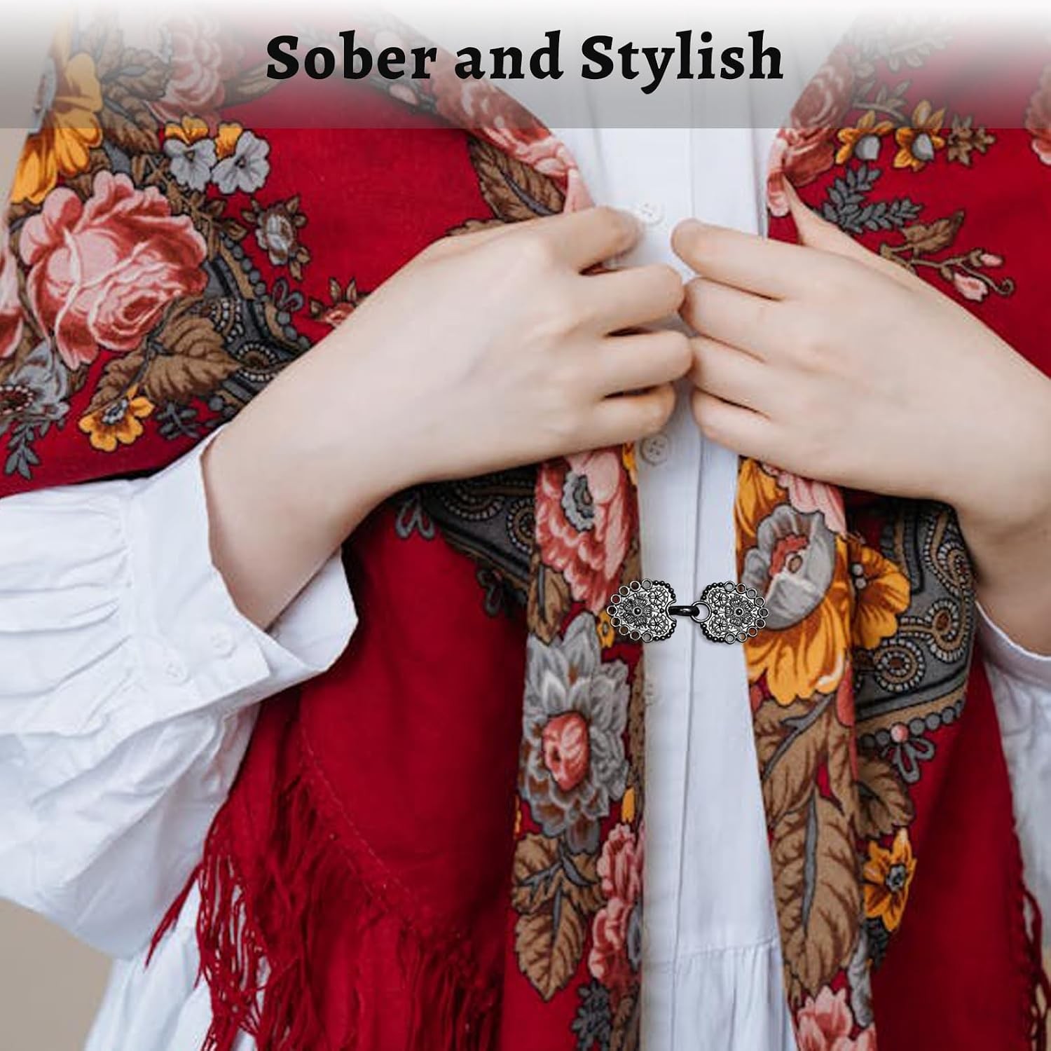 4 PCS Vintage Sweater Clips Cardigans to Hold Sweater Together, Shawl Collar