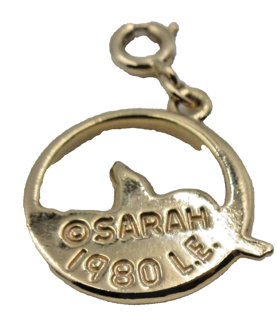 VTG SIGNED SARAH Coventry 1980 L.E. CHERUB ANGEL CHARM for bracelet gold tone
