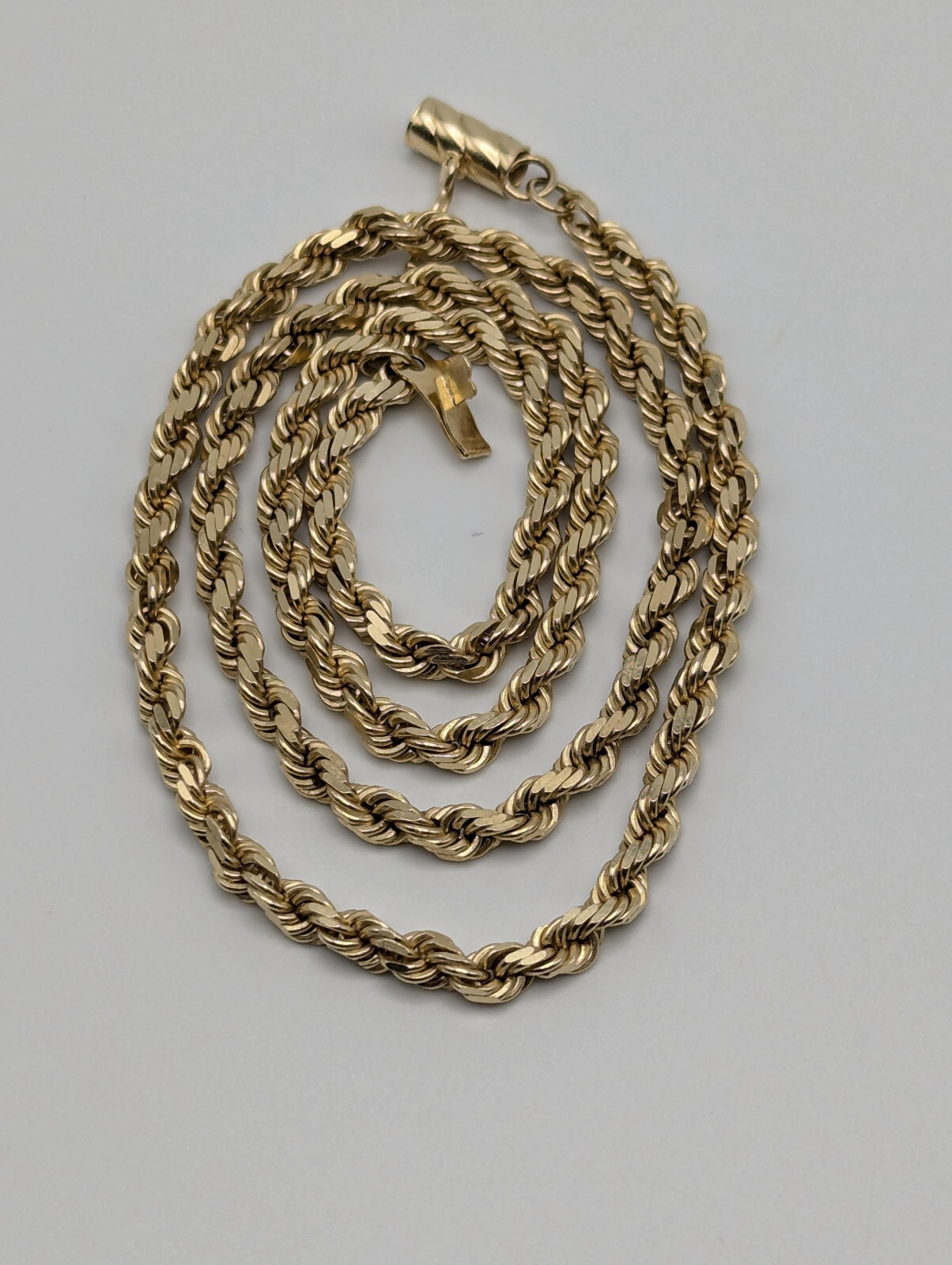 Heavy 14k Solid Gold 21gr 3.8mm Flat Specialty Rope Chain 18″ Necklace