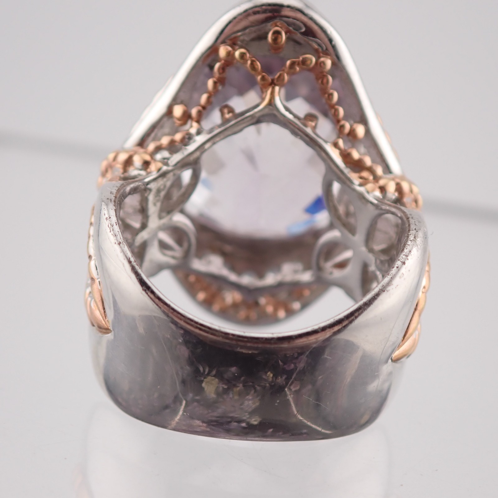 VTG Michael Valitutti NH Purple Cushion Cut Amethyst Sterling Silver Size 5 Ring