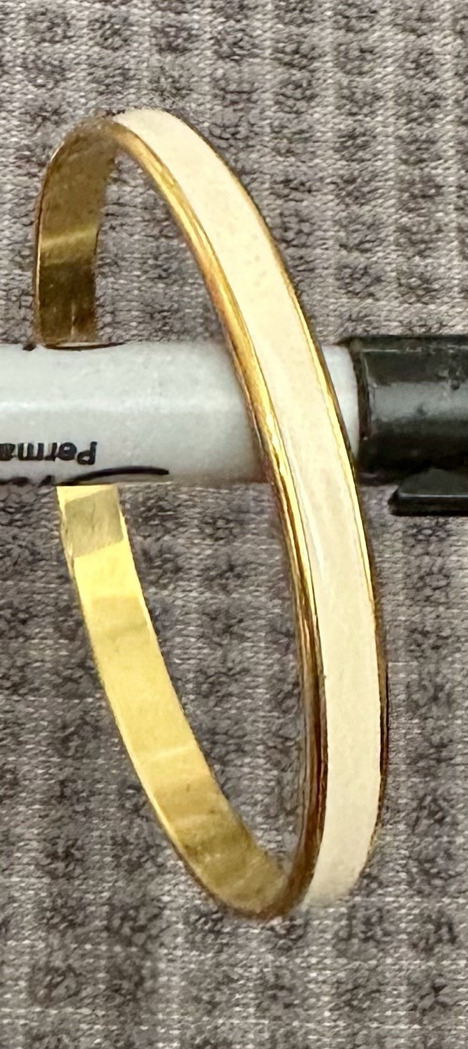 Bangle Bracelet, Ivory, And Gold Tone