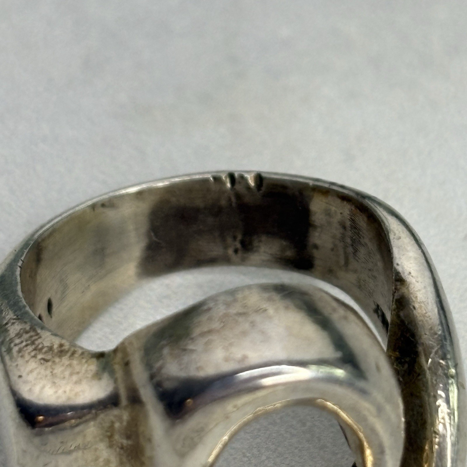 Vintage Taxco Sterling Silver Wave Ring Mexico Modernist Abstract Heavy 22 Grams
