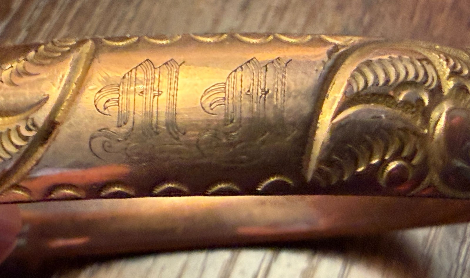 Victorian Totten Sommer 12K Rolled Gold Plate Band Bracelet Larkin Box -READ AI