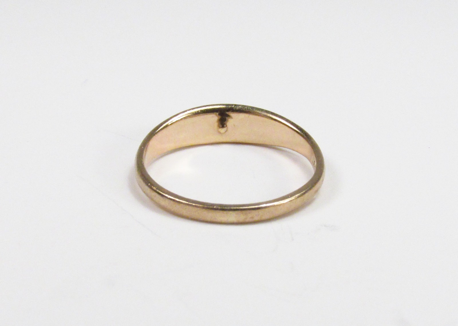 Vintage 1950s A & Z Chain Co. USA 10K Gold Red Ruby Baby Infant Band Ring Sz 0.5
