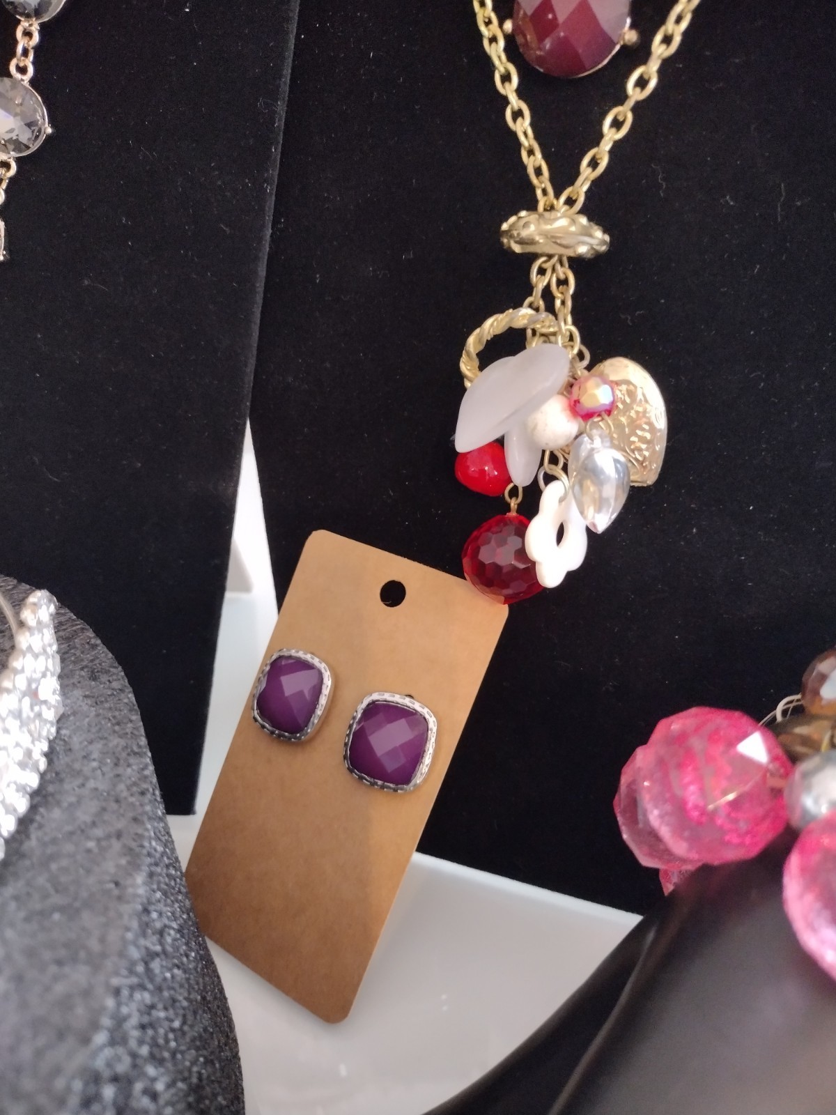 The FANCY JEWELS Lot 34 pc Faux Gem STATEMENT All Wearable Some Signed & Sets