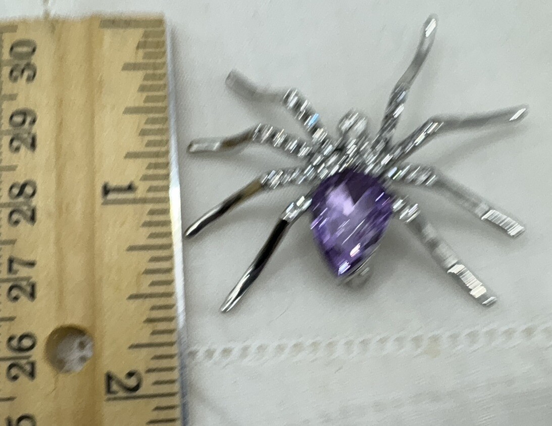 Alloy Purple Spider Rhinestones Brooch Pin Pendant