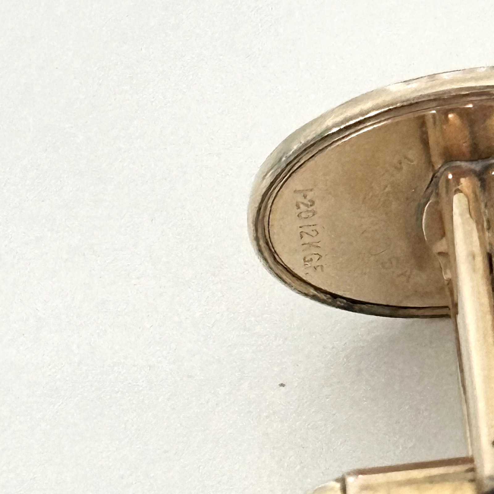 Vintage Hadley USA 12K Yellow Gold Filled Oval Bullet Back Cufflinks