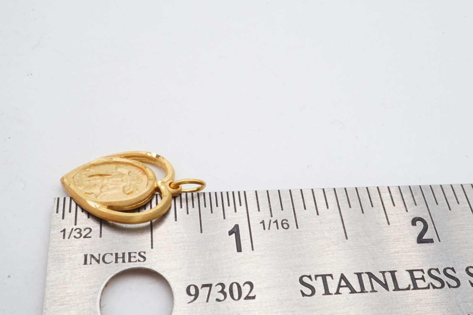 Vintage Gold Filled Guardian Angel Heart Pendant
