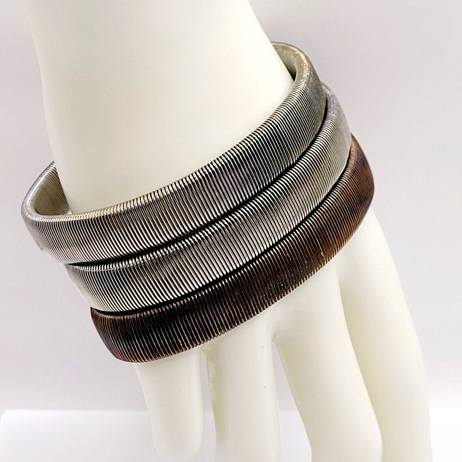 8 Slinky Stretch Coil Shirt Garter Band Style Vintage Bracelet Costume Jewelry