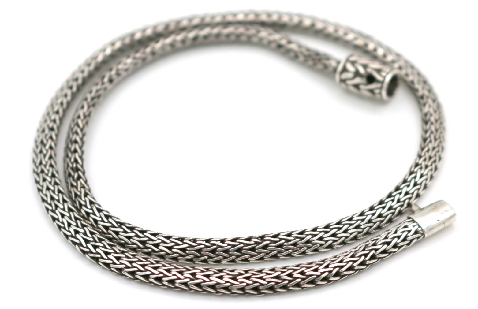 VTG John Hardy Sterling Silver 925 4.8mm Woven Spiga Wheat Chain Necklace 16”