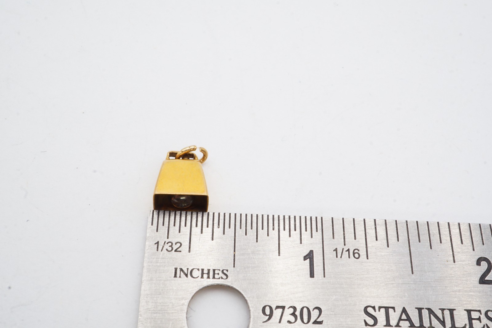 Vintage 14k Yellow Gold Cow Bell Charm Articulating