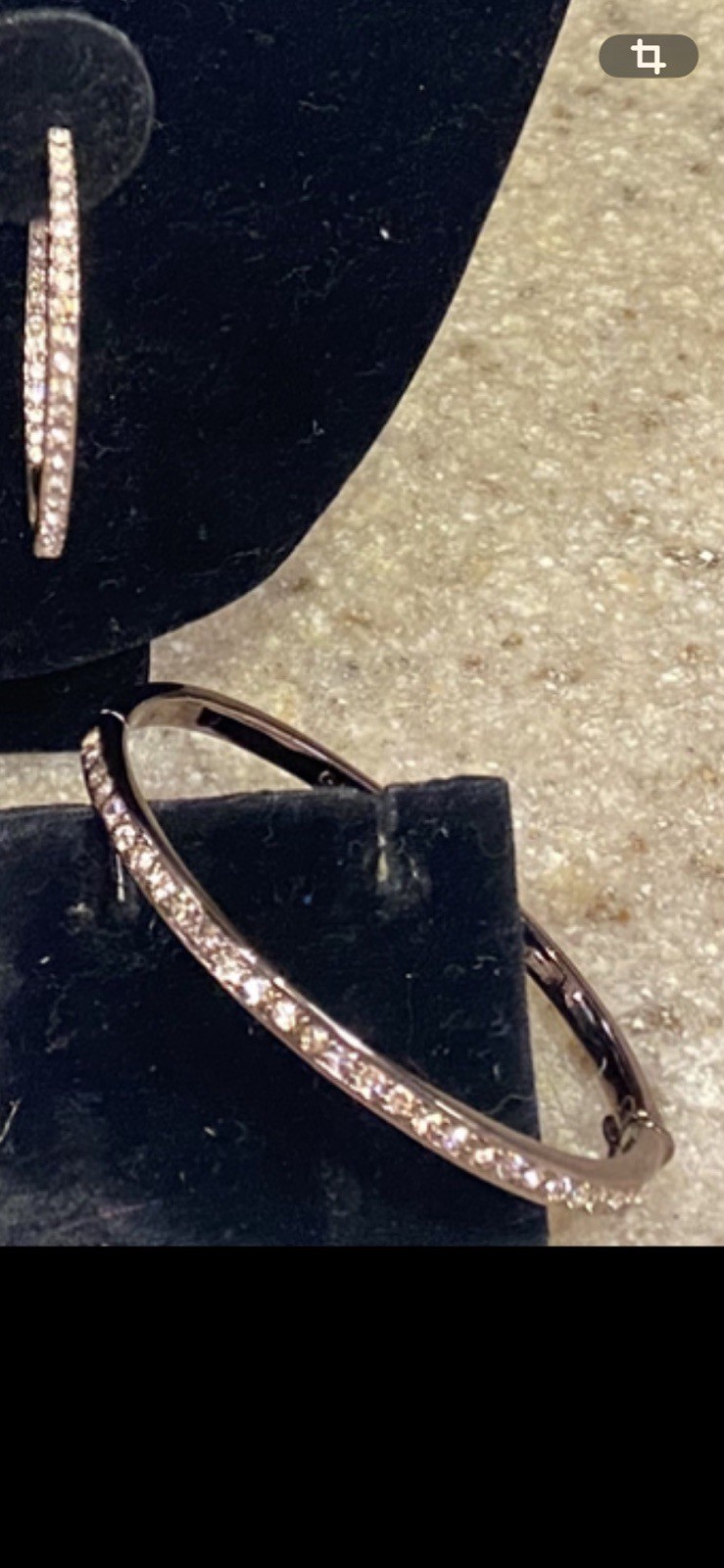 RARE Vtg GIVENCHY– Bronze Tone Crystal 42” Necklace/Hoop Earrings/Bracelet Set