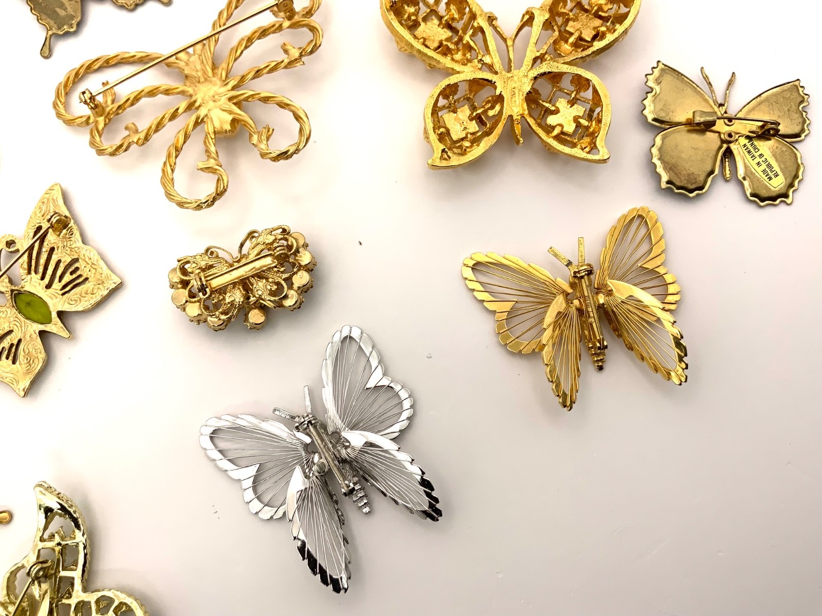 Vintage Butterfly Brooch Monet Avon Gerry’s Enamel Rhinestone Filigree Lot of 14