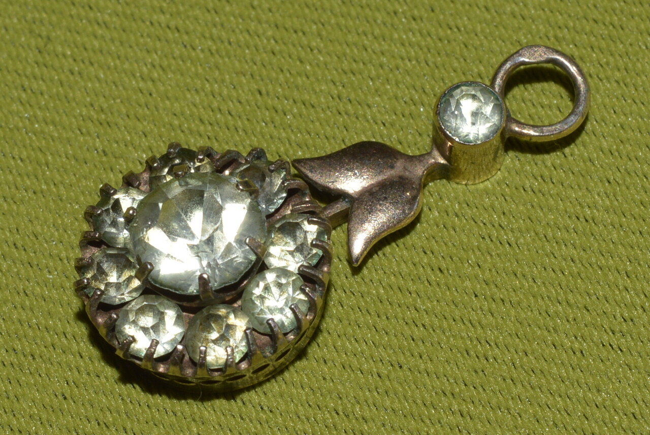RRR Antique Jewelry 1950s !! Ukraine russian pendant SILVER 875 Art Deco flower