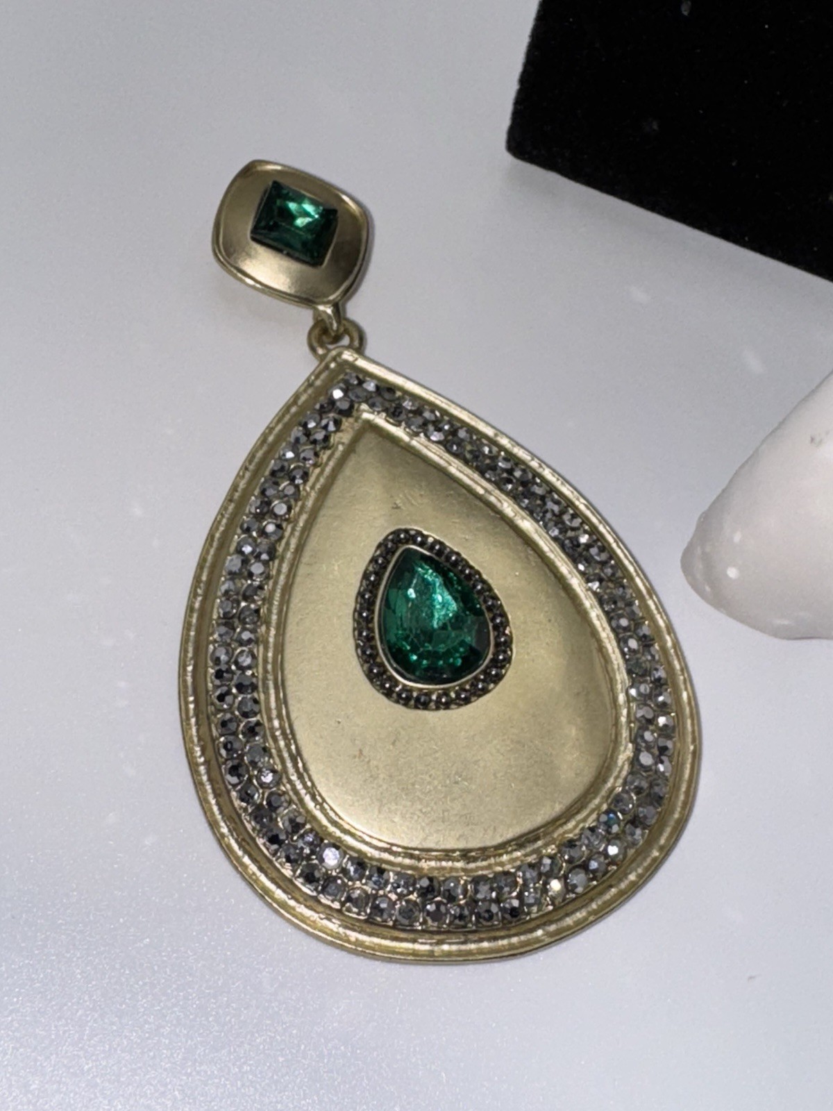 Vintage Emerald Green Glass Bead Wire Wrap Bracelet Earrings Pendant Set