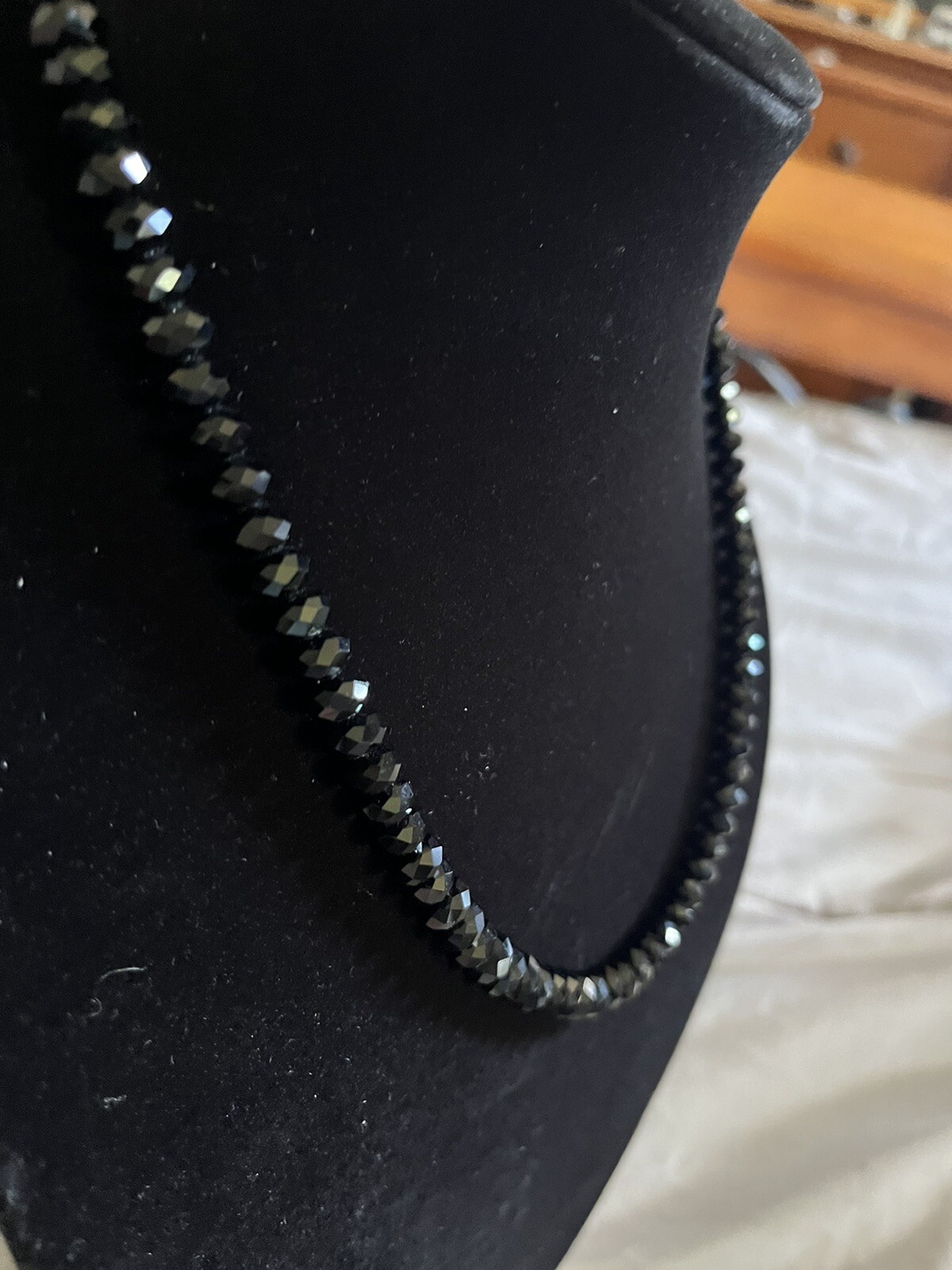 Black Bead Necklace Costume Jewelry Beads Heavy can be for a gift Fashion 21”