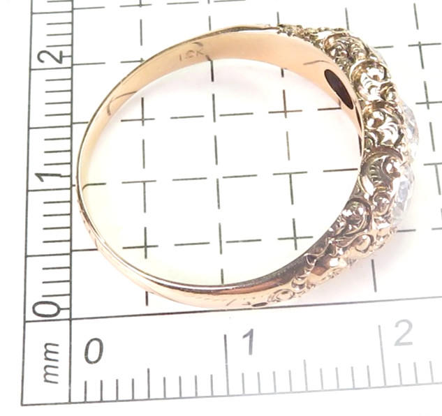 Antique 1920’s European Diamond Engagement Ring 10K Rose Gold 9 UK-R1/2 EGL USA