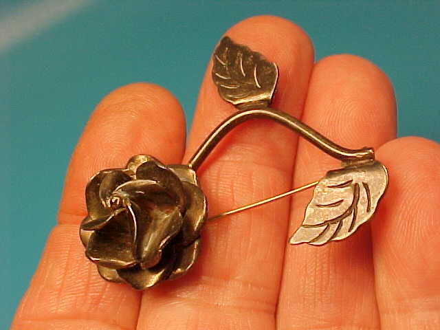 Vintage 925 Sterling Silver Mexico Flower Brooch Pin TL-67 Los Castillo Taxco