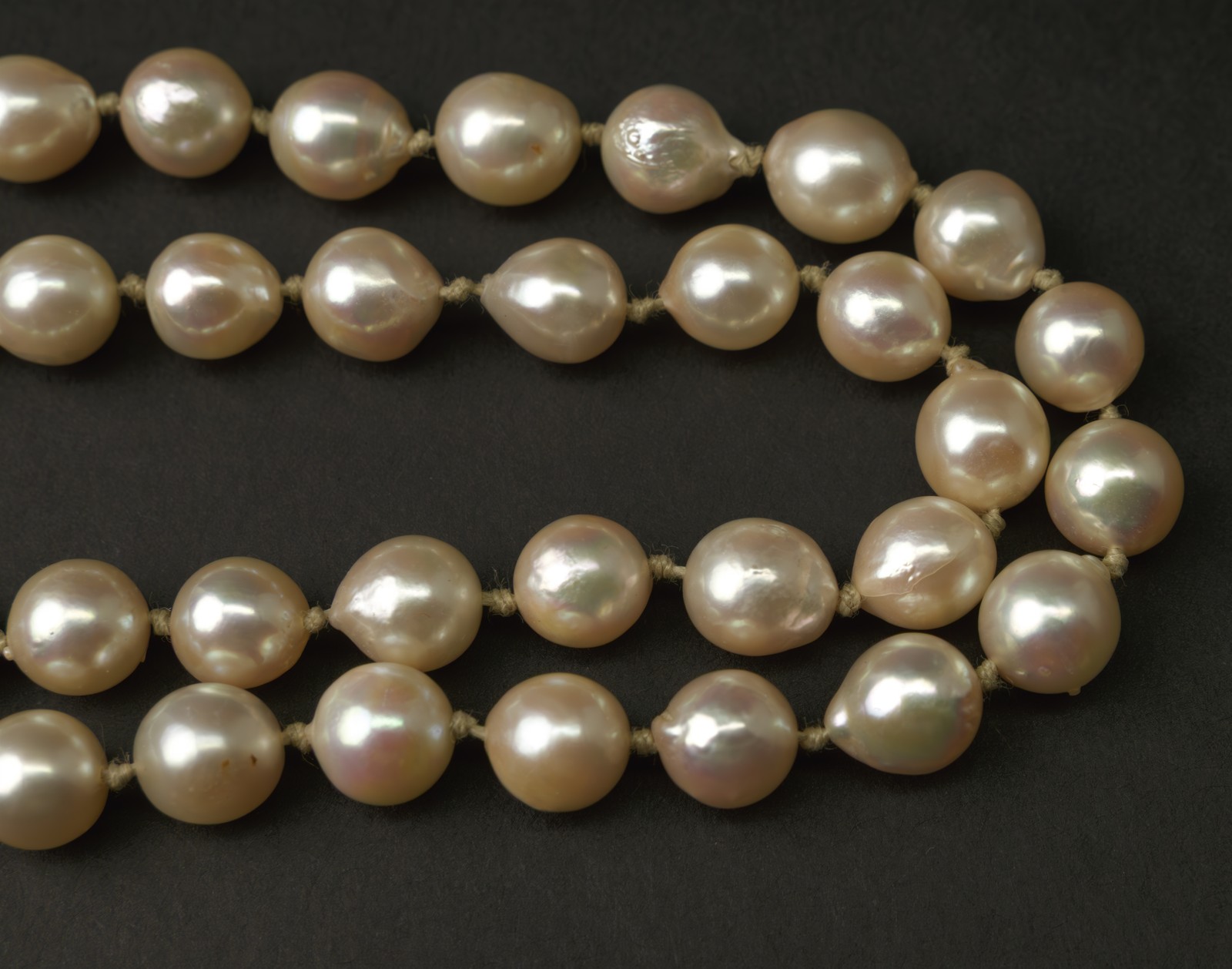 Baroque Cultured Akoya Pearl Strand 31.5″ Necklace 18k White Gold Clasp