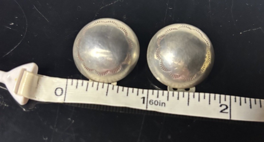 Vintage Embossed Sterling Clip On Earrings- Beautiful And Very Light!