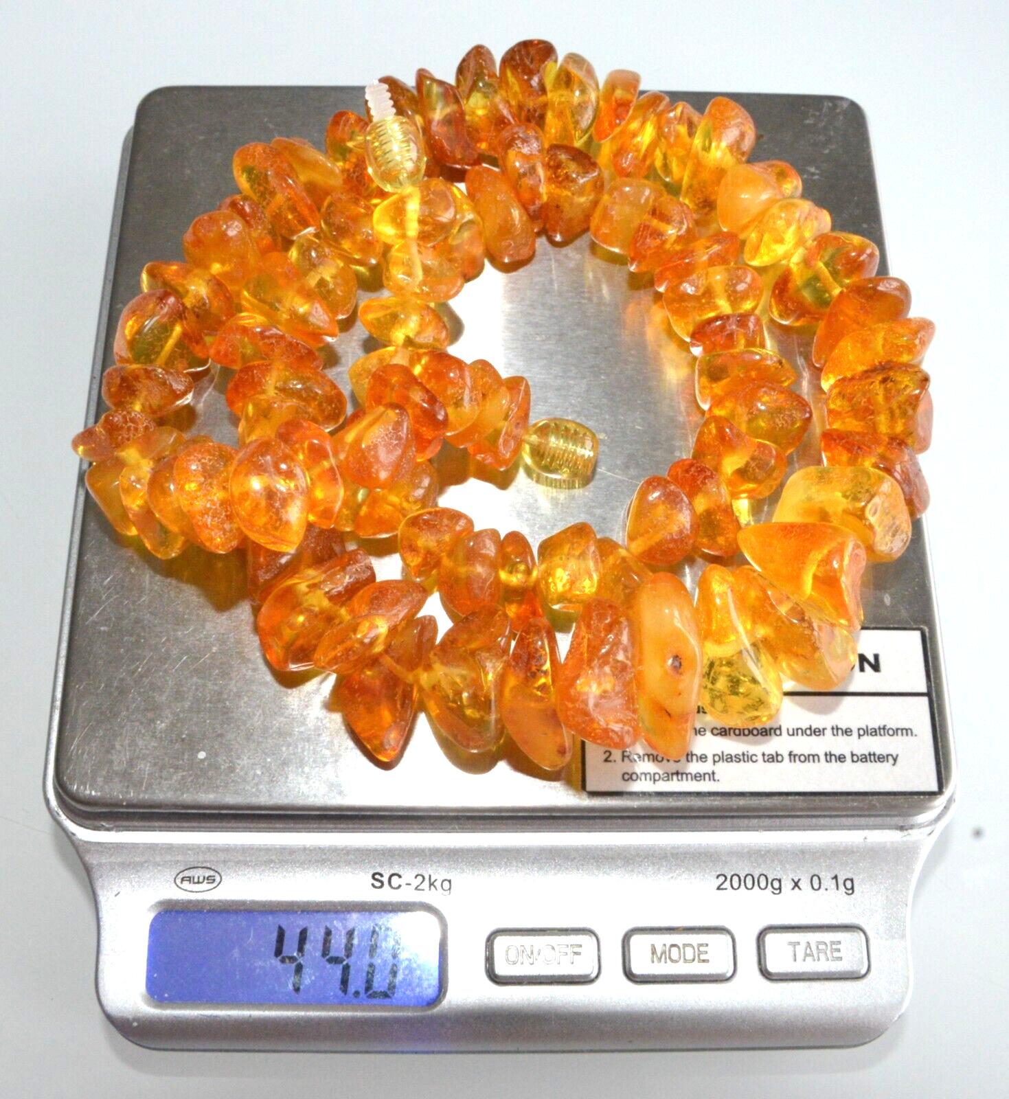 44gr RUSSIAN SOVIET BALTIC AMBER BEAD NECKLACE 琥珀 BRACELET STONE PENDANT EARRING