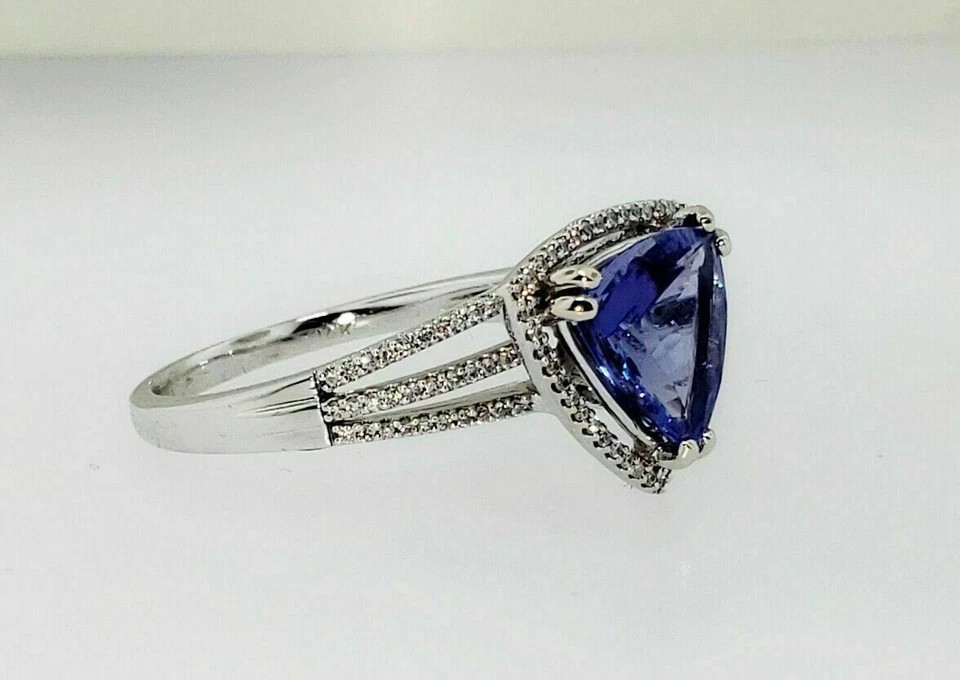 3Ct Art Deco Style Lab Created Diamond & Sapphire Wedding 14K White Gold FN Ring