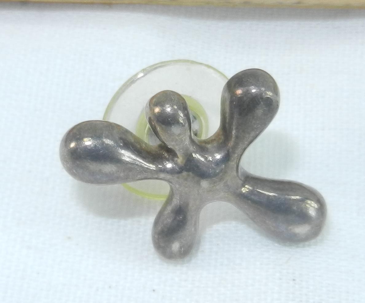 ANGELA CUMMINGS AC STUDIO 925 Sterling Silver Vintage SPLASH Earrings !