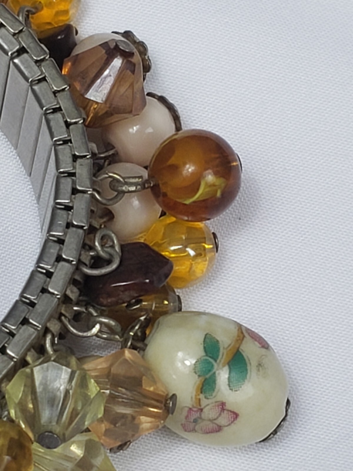 Jade tigers eye Cha Cha Bracelet Glass Bead Expansion Meditation Success Wealth